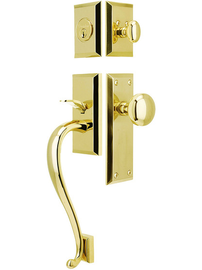 Fifth Avenue Entry Lock Set in PVD Finish with Fifth Avenue Knob and